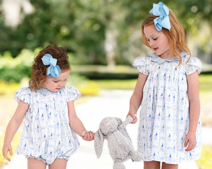 Blue Bunny And Bow Dress