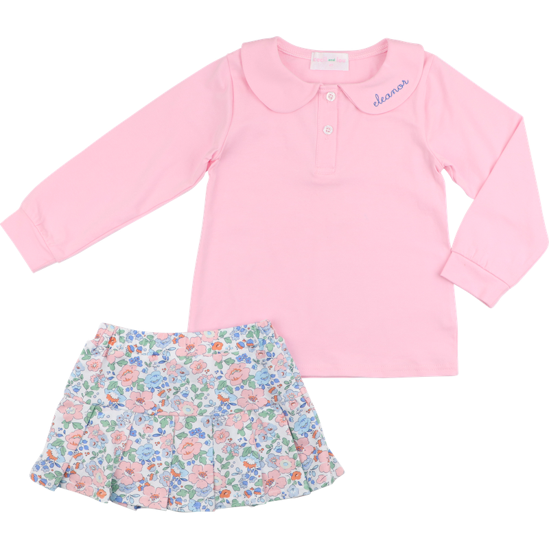 Pink Floral Tennis Set