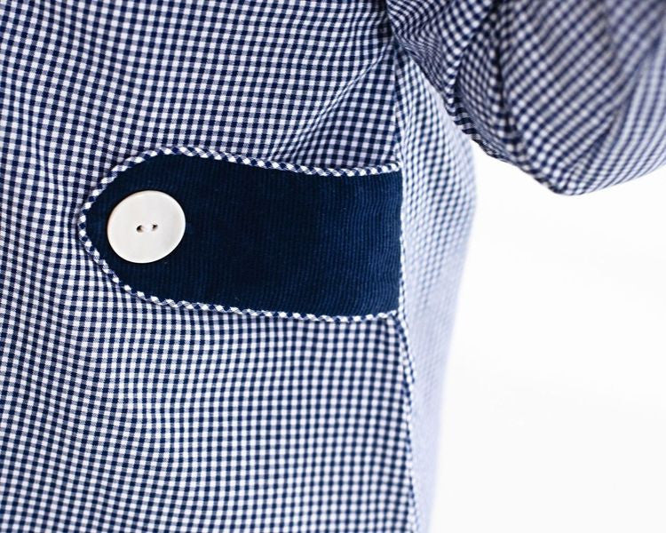 Navy Gingham And Corduroy Bubble