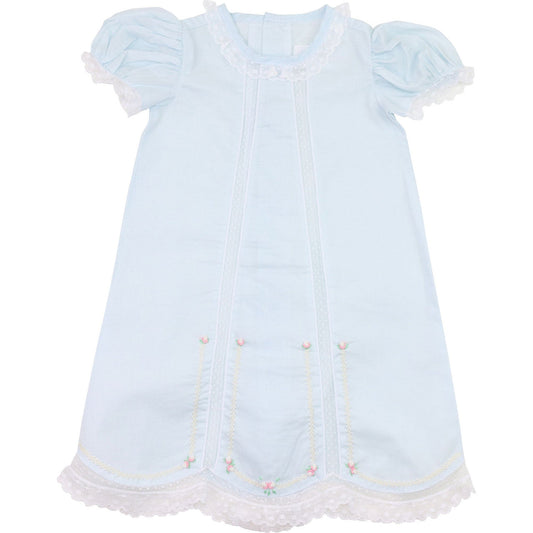 Blue Heirloom Rosebud Baby Gown