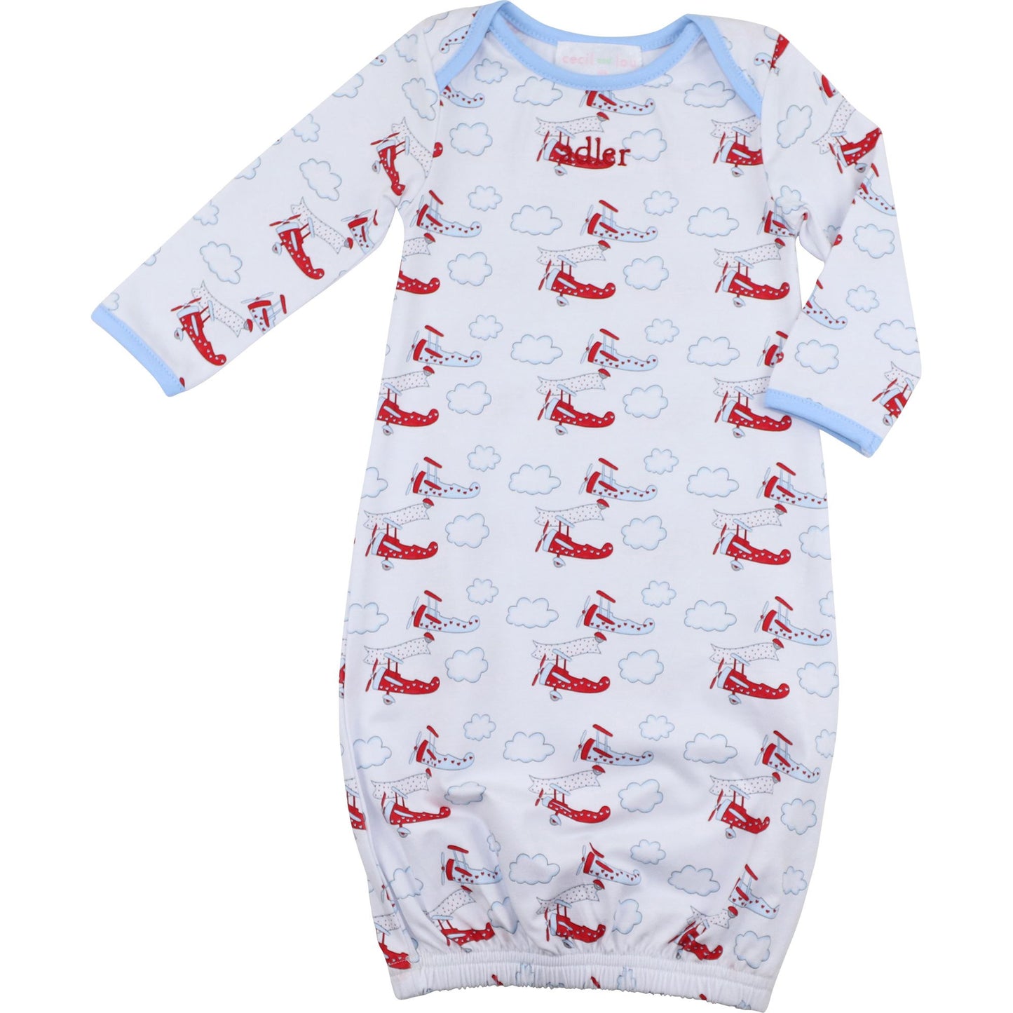 Valentine Airplane Knit Baby Gown