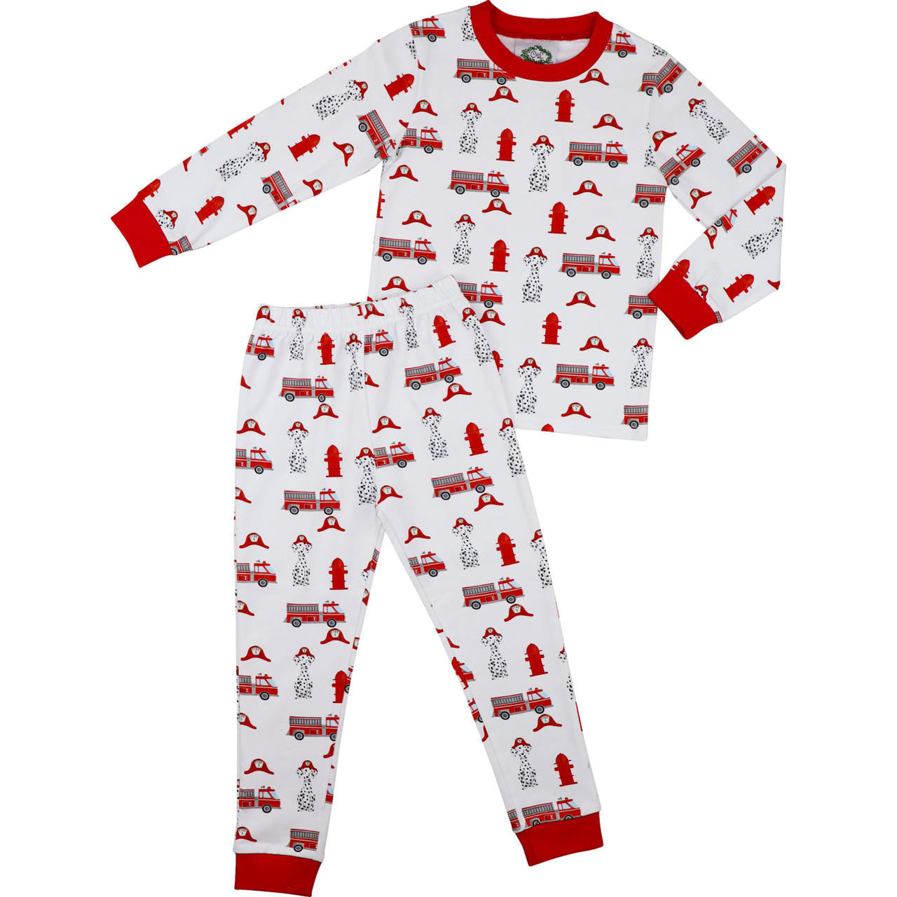 Knit Firetruck Pajamas  Smocked Threads