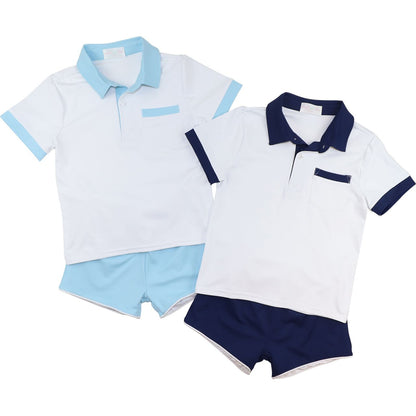 Navy And White Performance Polo Short Set