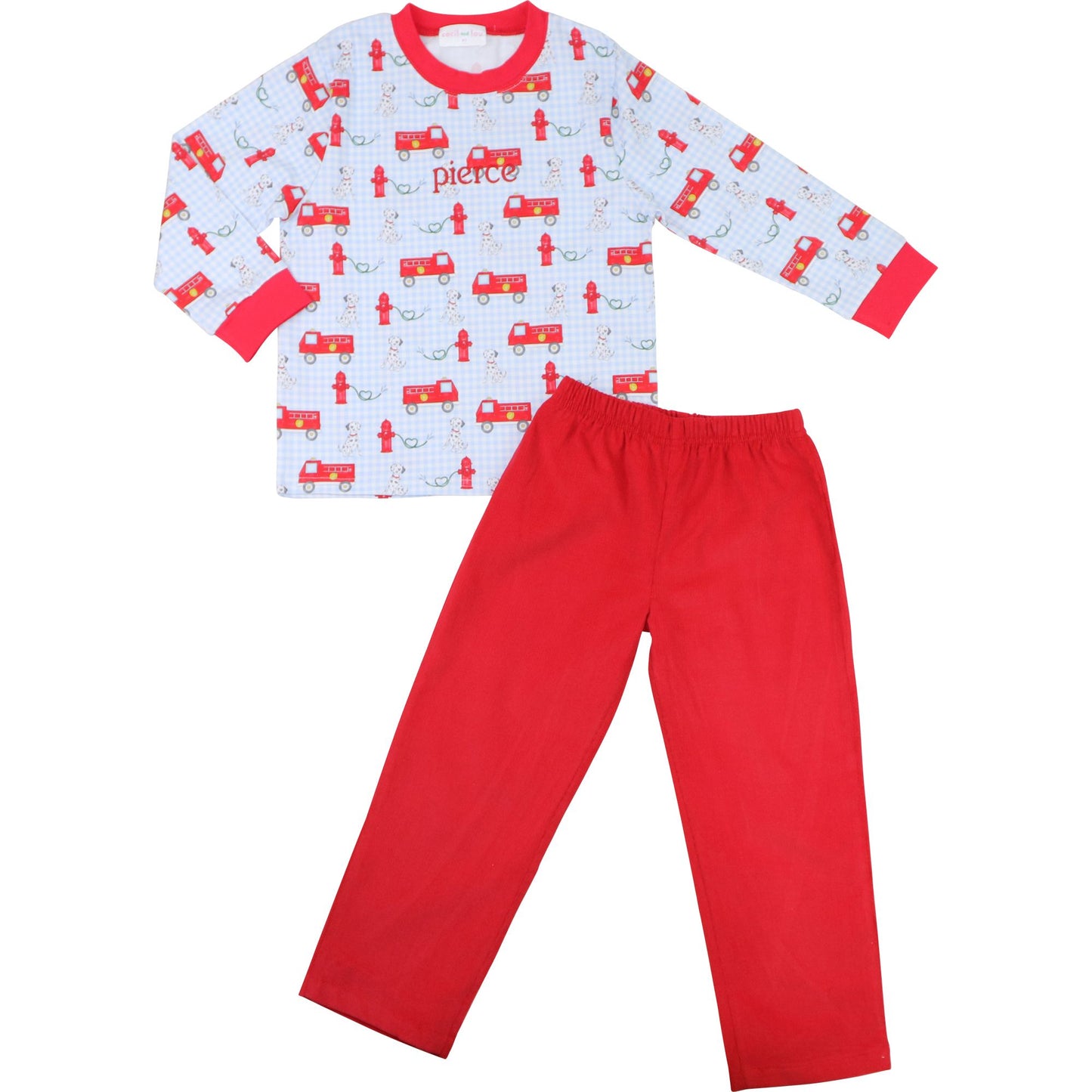 Valentine Firetruck Pant Set