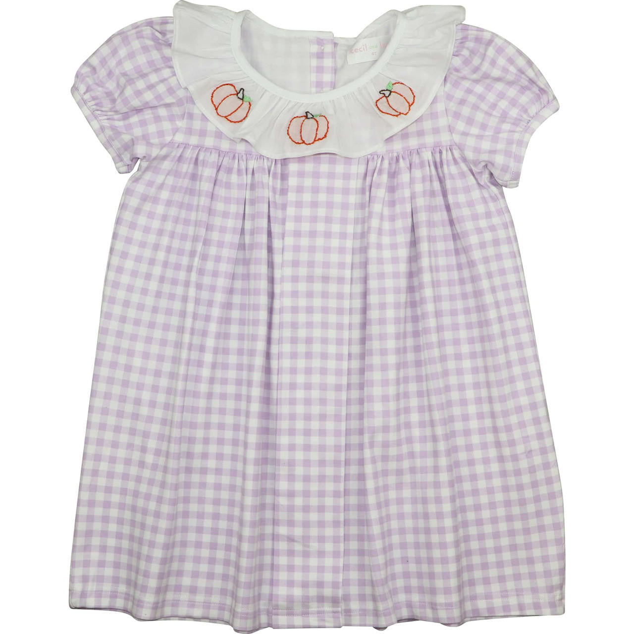 Lavender Check Knit Pumpkin Dress Smocked Threads