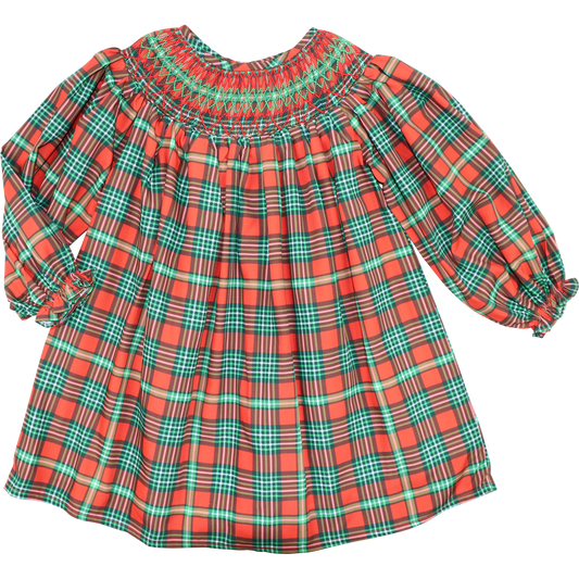 Smocked Holiday Plaid Dress