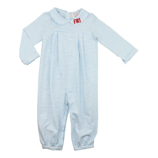 Blue Stripe Knit Long Romper