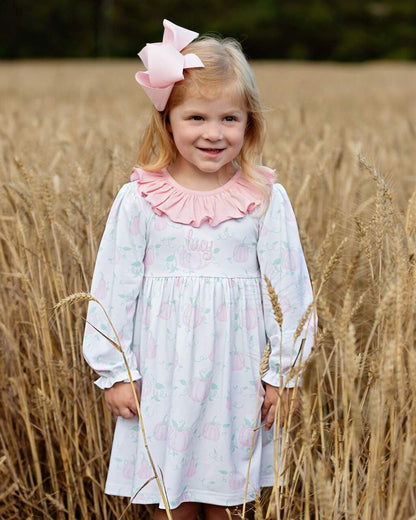 Pink And Mint Pumpkin Print Dress