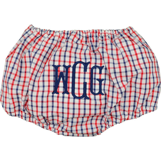 Red And Navy Windowpane Swim Bloomer