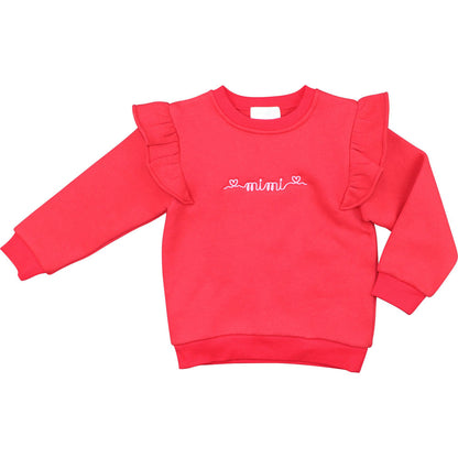 Red Ruffle Sweatshirt