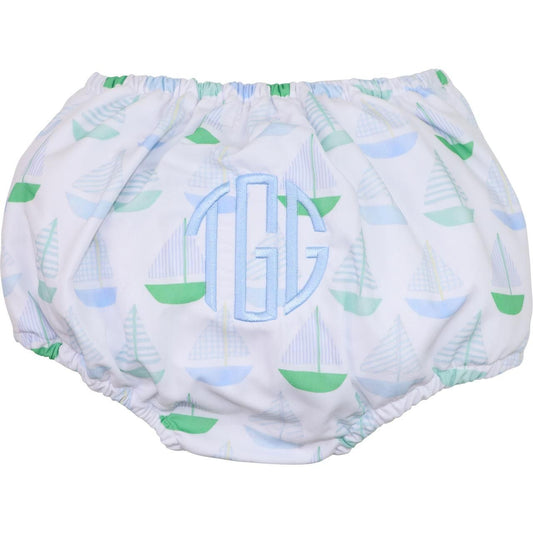 Blue And Green Sailboat Swim Bloomer