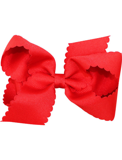 Medium Scalloped Edge Grosgrain Bow Smocked Threads