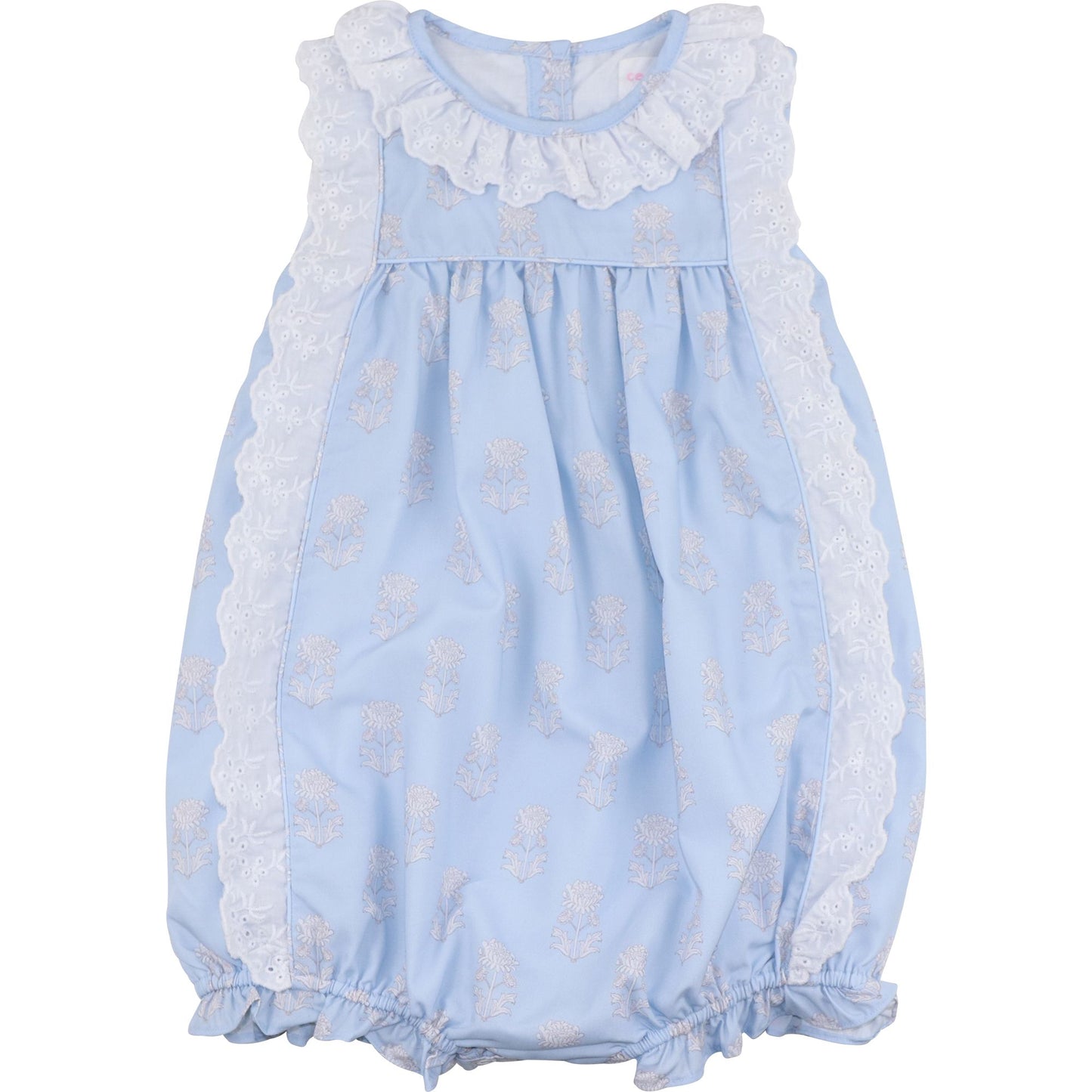 Blue Floral Eyelet Bubble