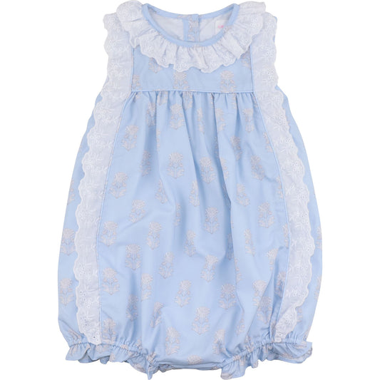 Blue Floral Eyelet Bubble