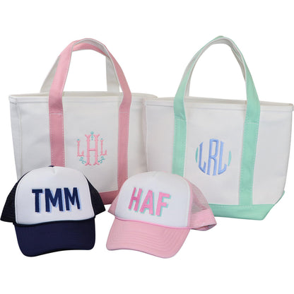 Mint Canvas Tote Monogram