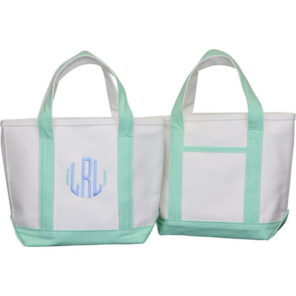 Mint Canvas Tote Monogram