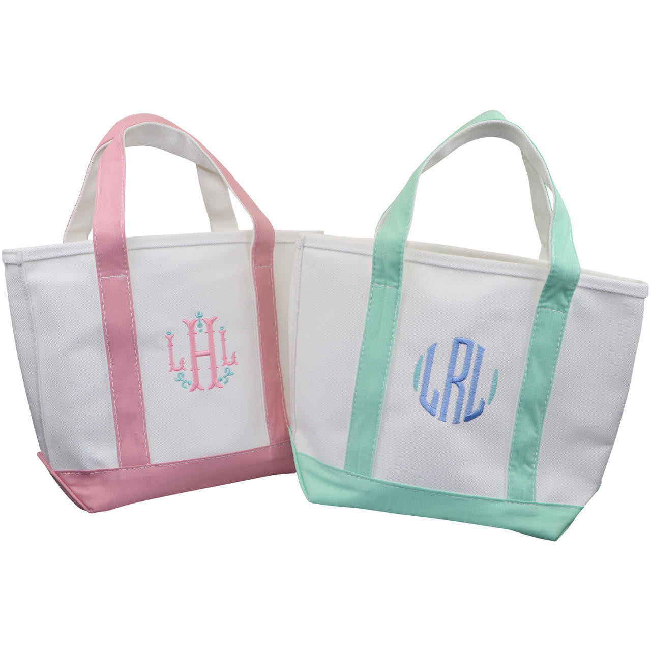 Mint Canvas Tote Monogram