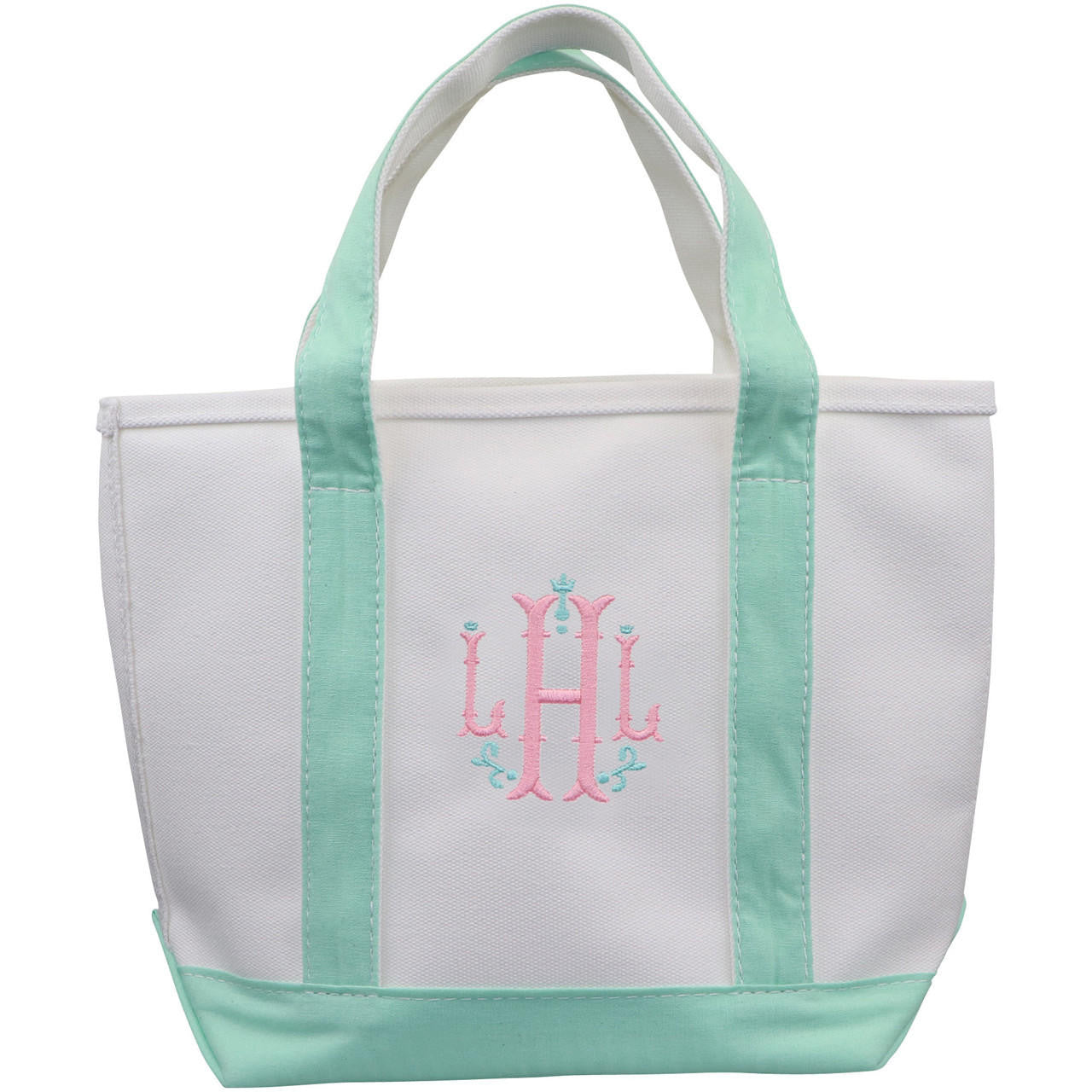 Mint Canvas Tote Monogram