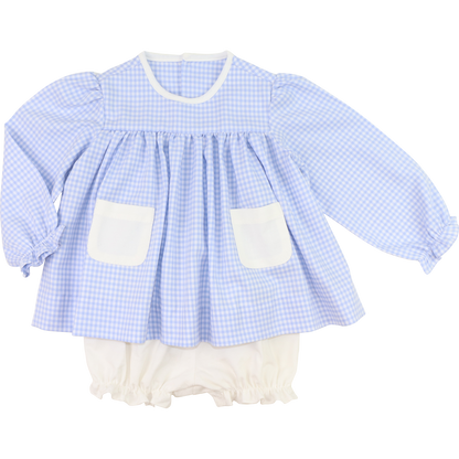 Blue Gingham Pocket Diaper Set