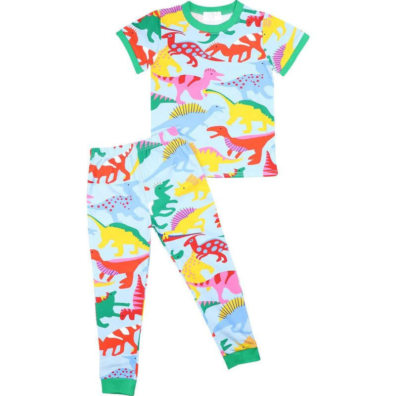 Multicolored Dinosaur Knit Pajamas  Smocked Threads