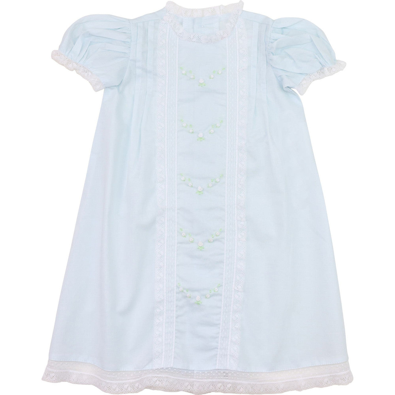 Blue Heirloom Embroidered Baby Gown