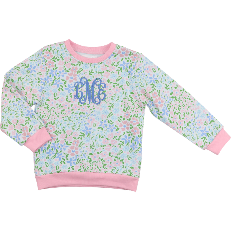 Pink And Blue Floral Sweatshirt