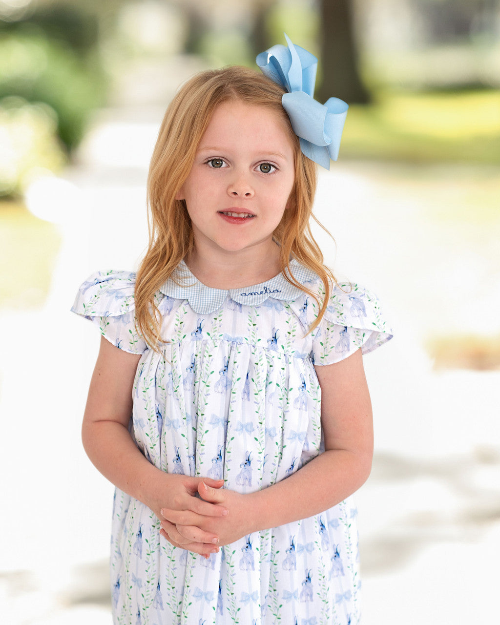 Blue Bunny And Bow Dress