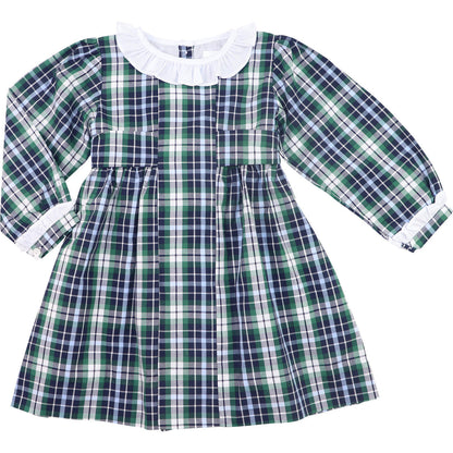 Navy And Green Plaid Dress  Smocked Threads