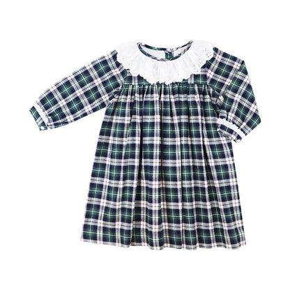 Navy And Green Plaid Flannel Dress - Shipping Late September  Cecil and Lou