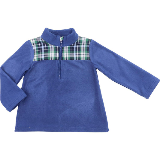 Navy And Green Plaid Fleece Pullover - Shipping Late September  Cecil and Lou