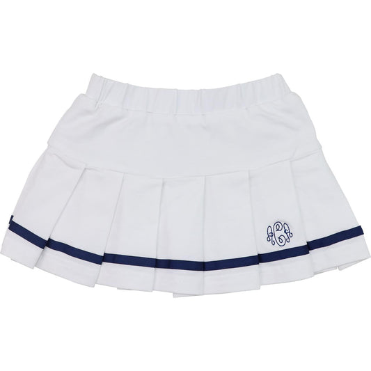 Navy And White Knit Tennis Skirt  Monogram