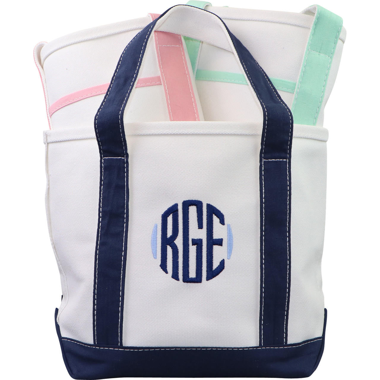 Navy Canvas Tote Monogram