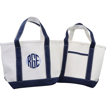 Navy Canvas Tote Monogram