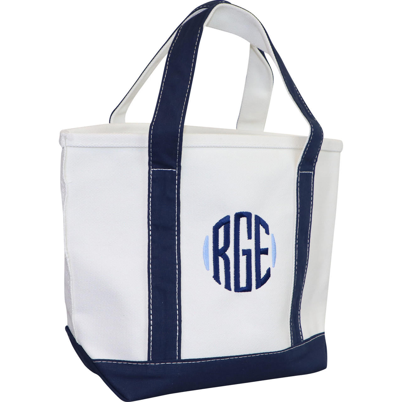 Navy Canvas Tote Monogram