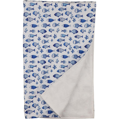 Navy Fish Print Beach Towel  Cecil and Lou