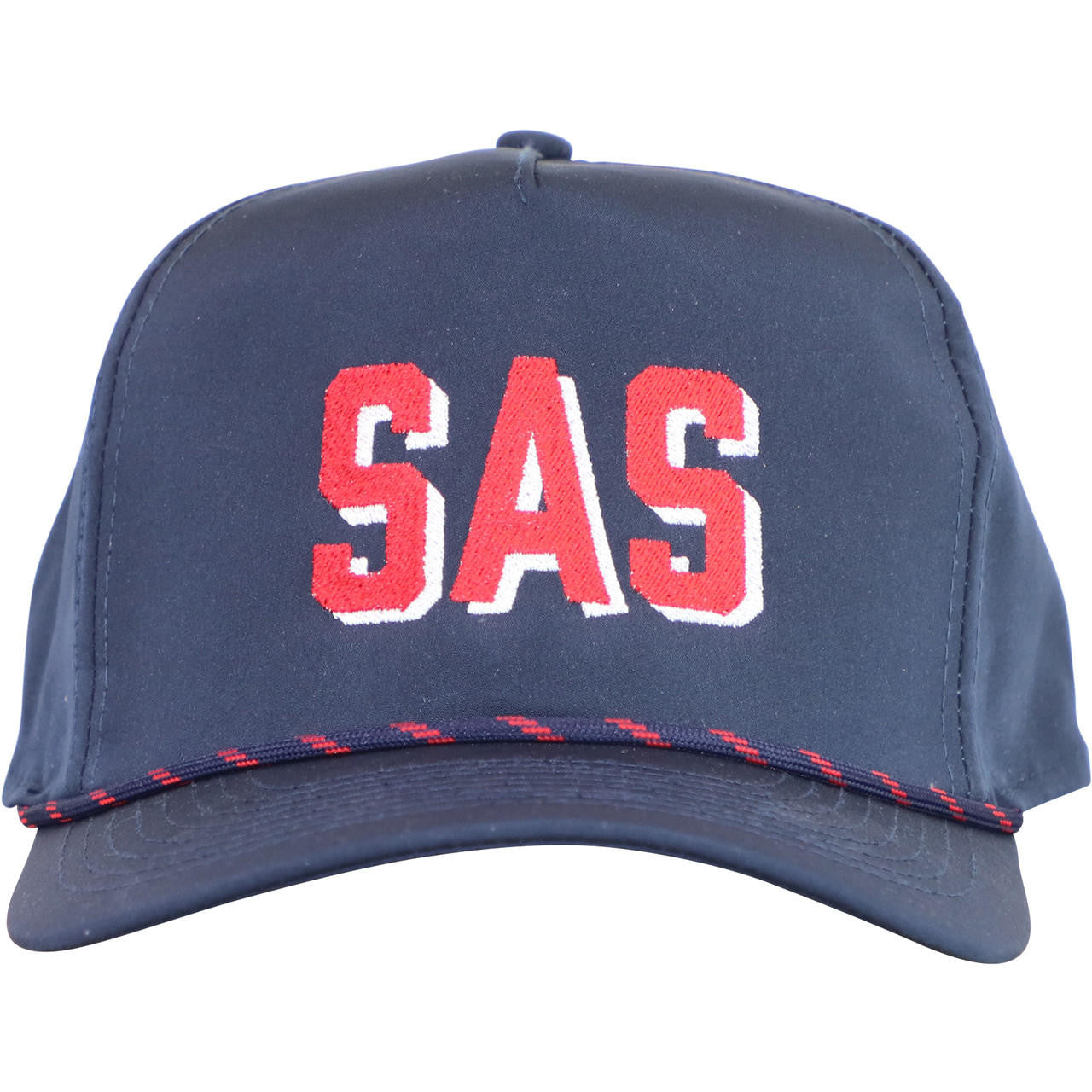 Navy Junior Fit Adjustable Hat With Navy And Red Trim  Monogram