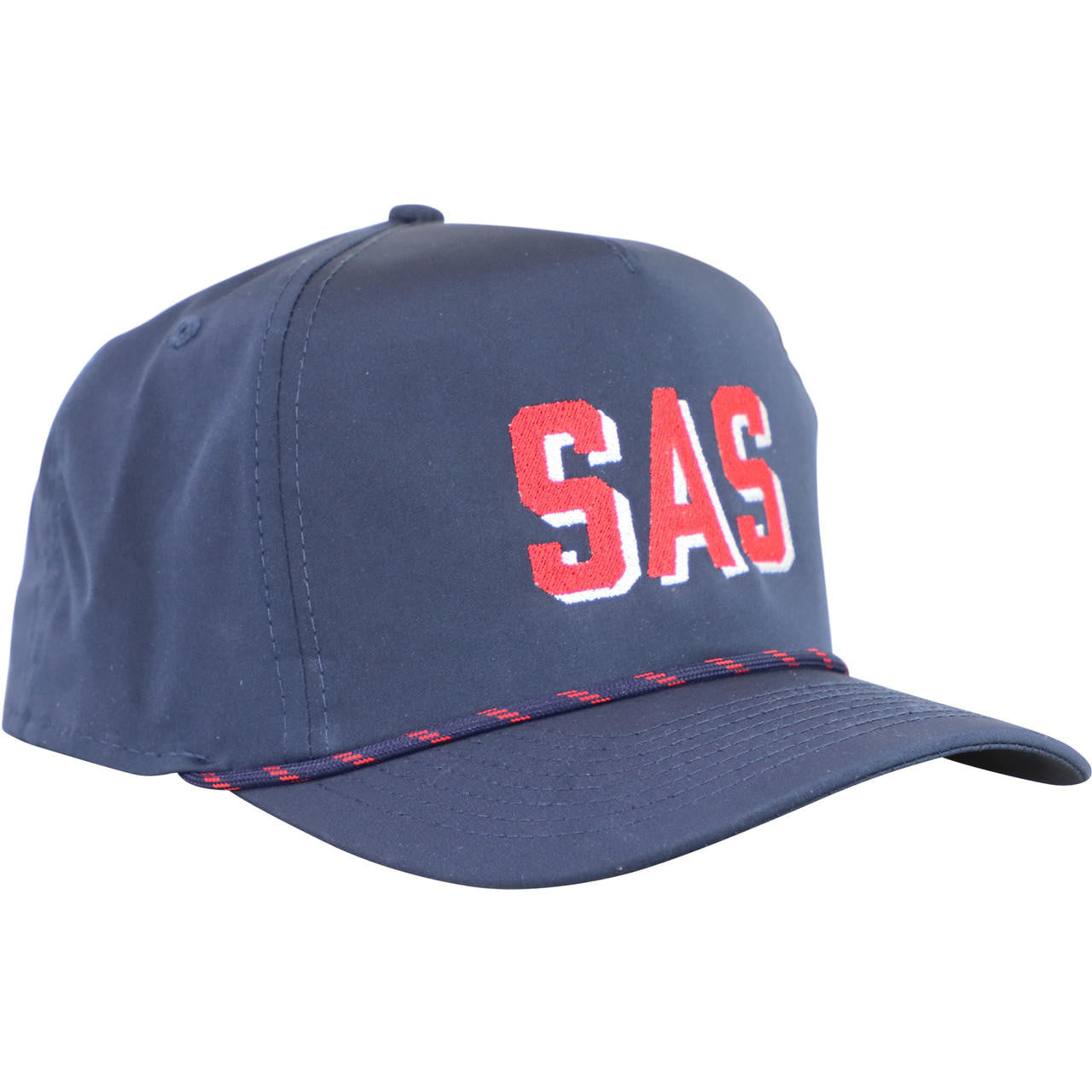 Navy Junior Fit Adjustable Hat With Navy And Red Trim  Monogram