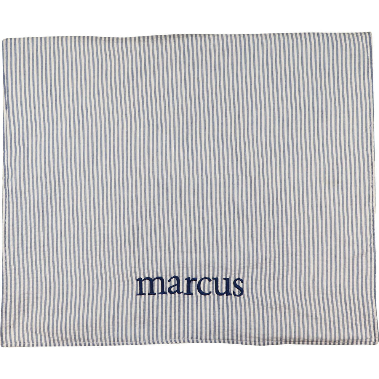 Navy Mini Stripe Seersucker Beach Towel  Monogram - Cecil and Lou