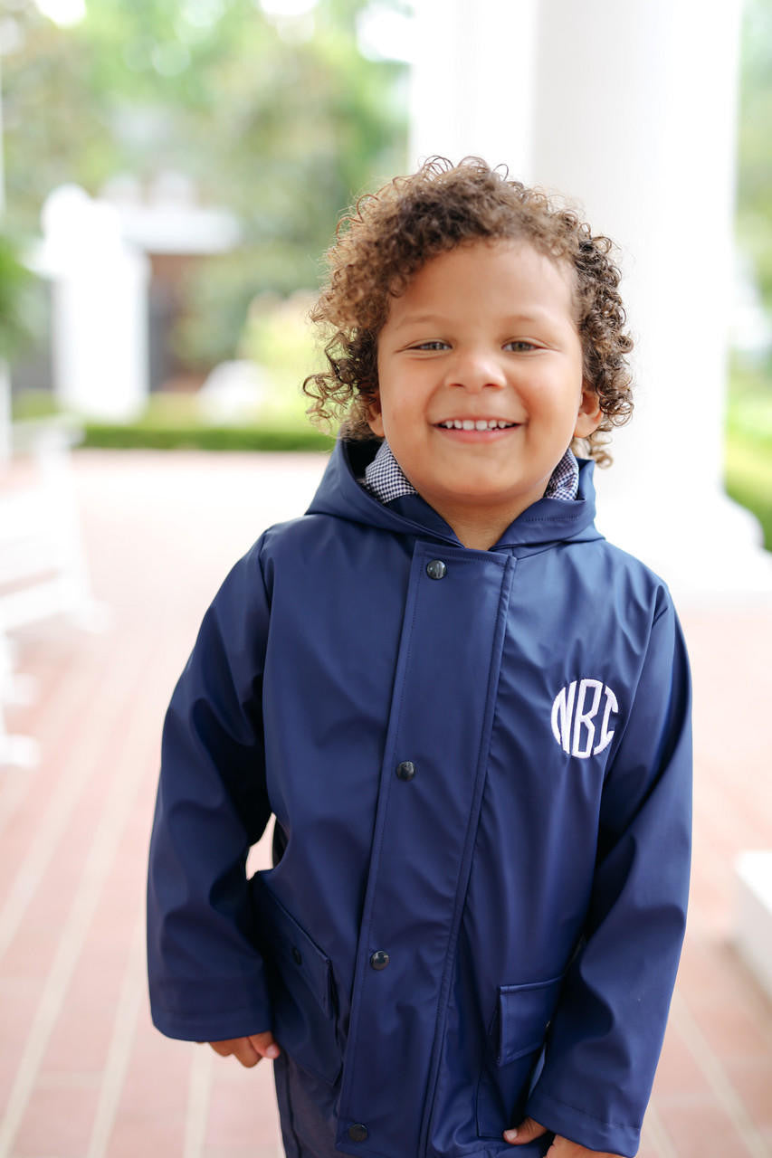 Navy Raincoat Monogram