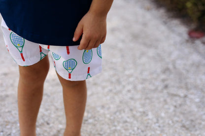 Navy Smocked Tennis Racket Short Set  Smocked Threads