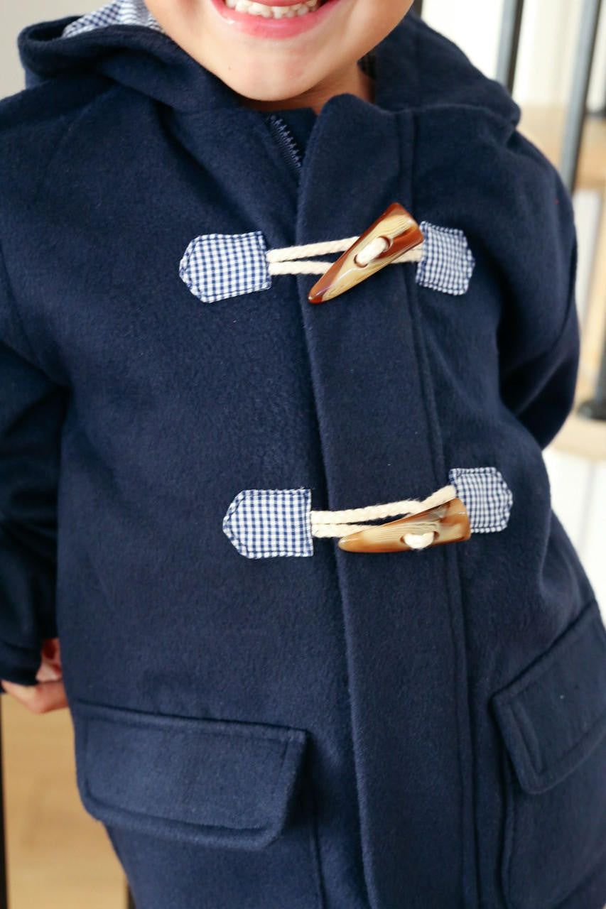 Navy Wool Toggle Coat - Shipping Early October  Smocked Threads