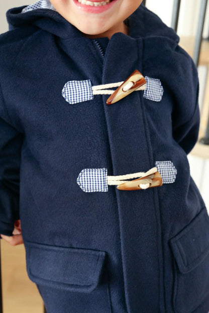 Navy Wool Toggle Coat - Shipping Early October  Smocked Threads