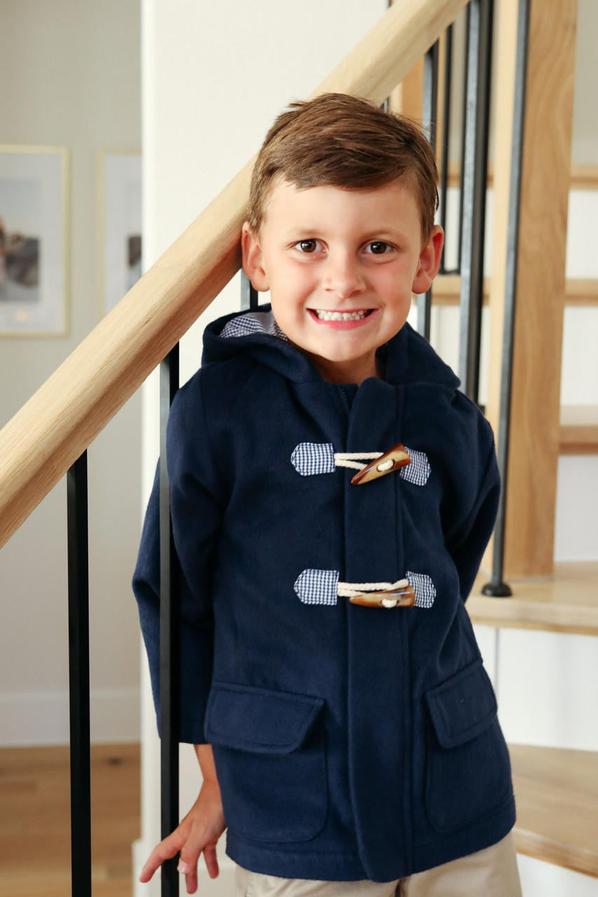 Navy Wool Toggle Coat - Shipping Early October  Smocked Threads