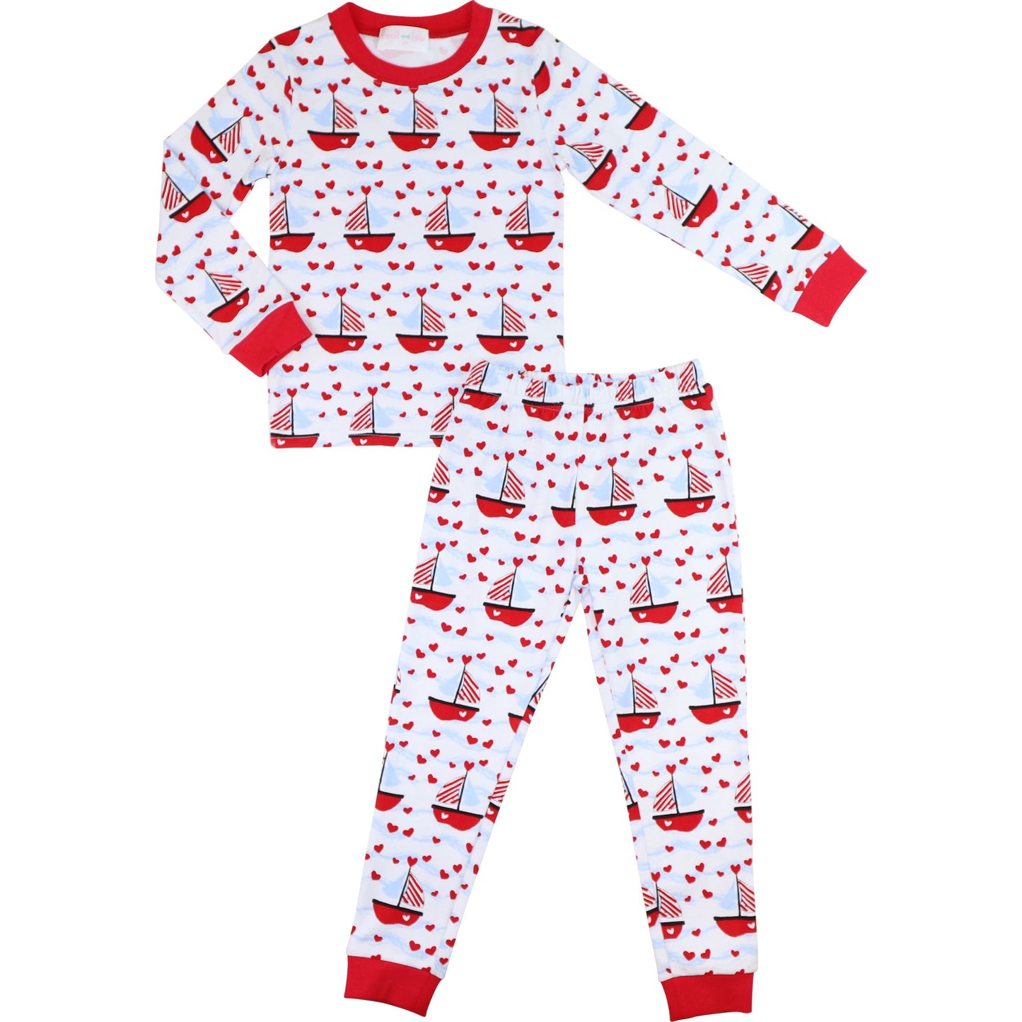 Valentine Sailboat Knit Pajamas