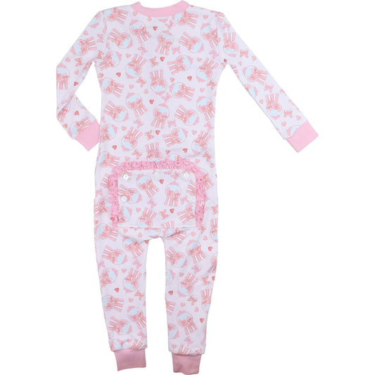 Pink Heart Gumball Knit Zipper Pajamas