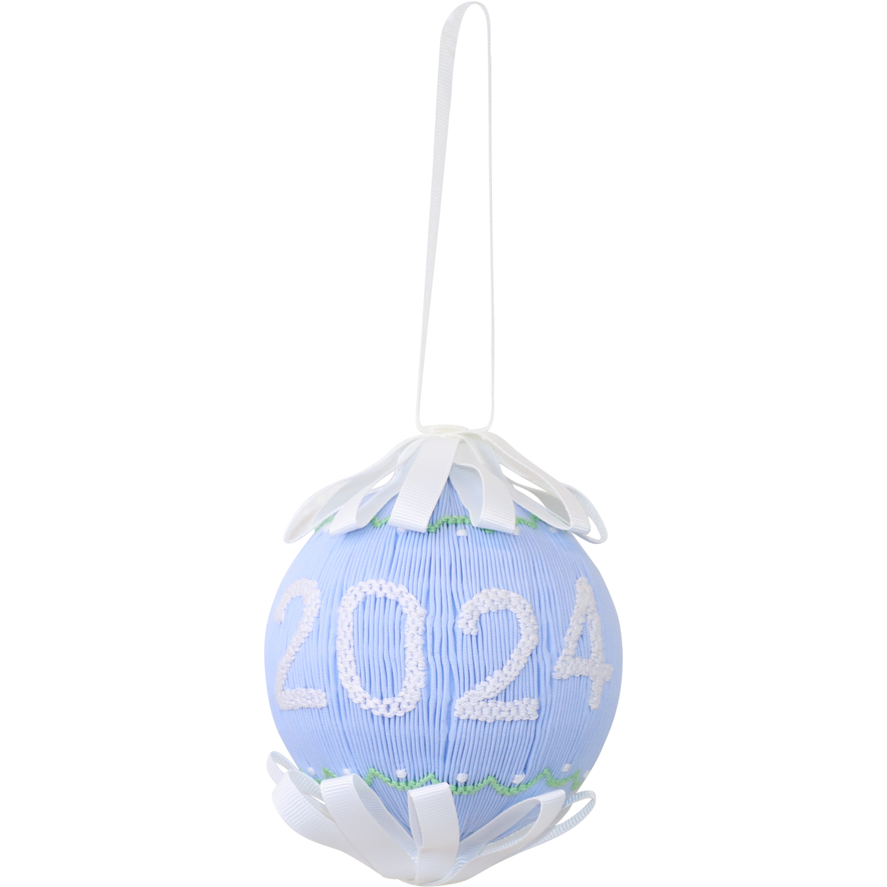 Blue Smocked 2024 Christmas Ornament