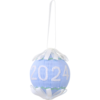 Blue Smocked 2024 Christmas Ornament