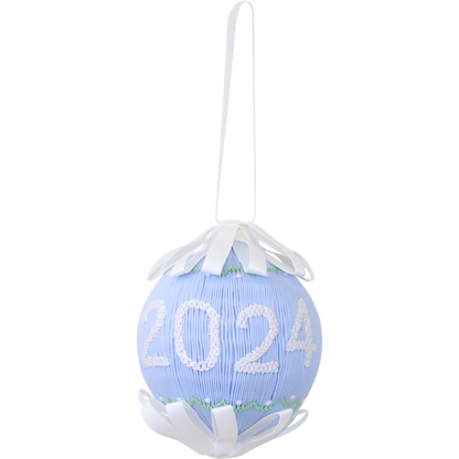 Blue Smocked 2024 Christmas Ornament