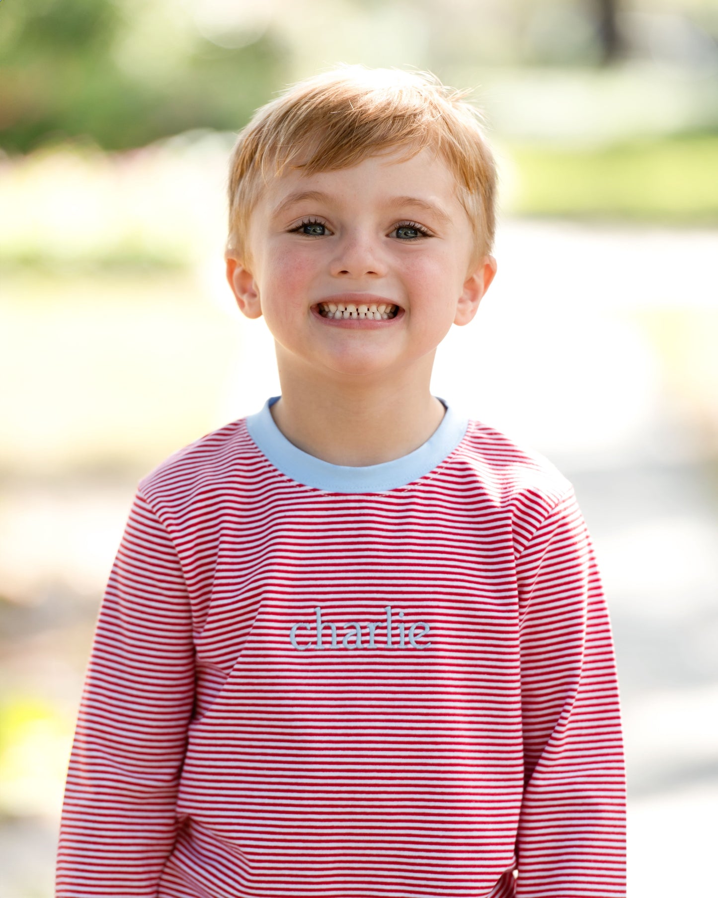 Red And Blue Stripe Knit Shirt