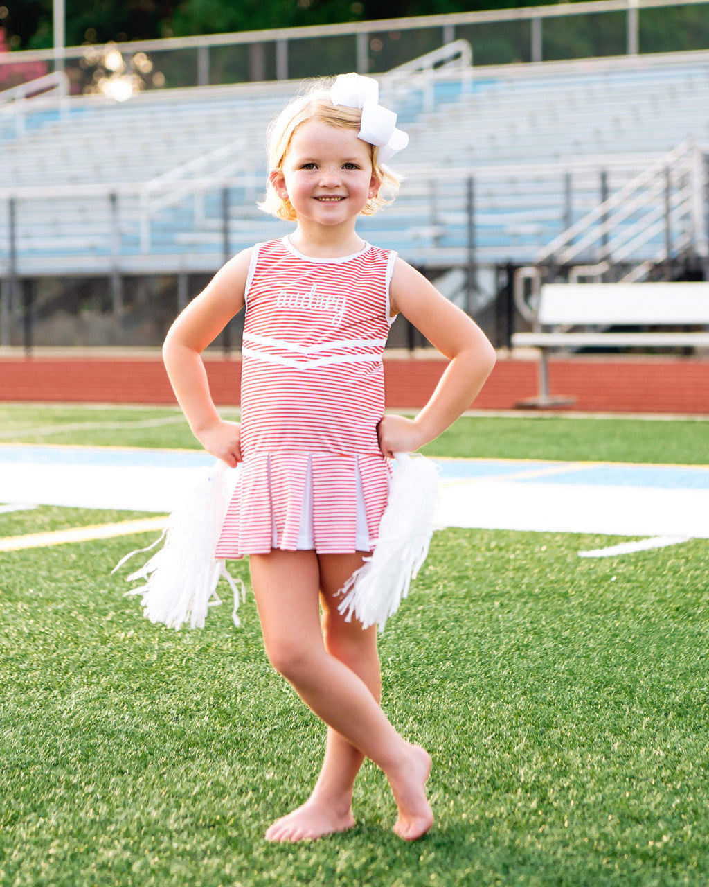 Orange Striped Lycra Tennis/Cheer Dress